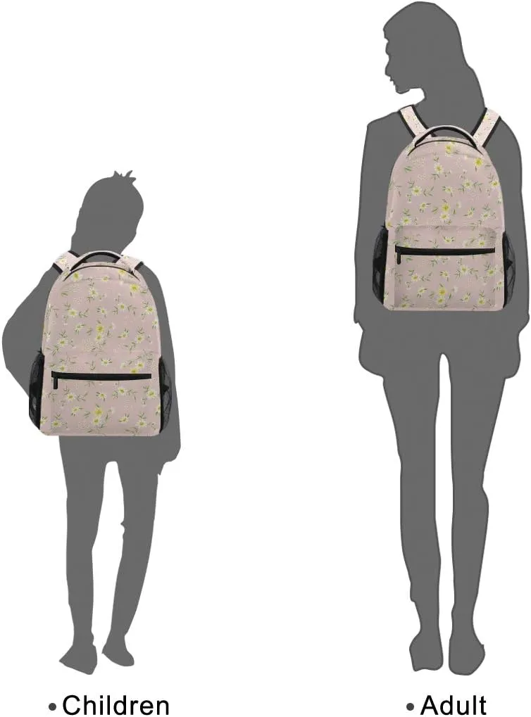 ALAZA Tiny Daisy Flower Floral Large Backpack Personalized Laptop iPad Tablet Travel School Bag with Multiple Pockets