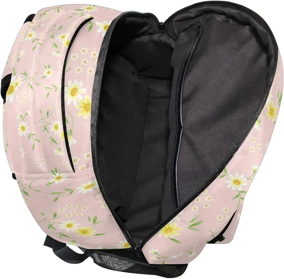 ALAZA Tiny Daisy Flower Floral Large Backpack Personalized Laptop iPad Tablet Travel School Bag with Multiple Pockets