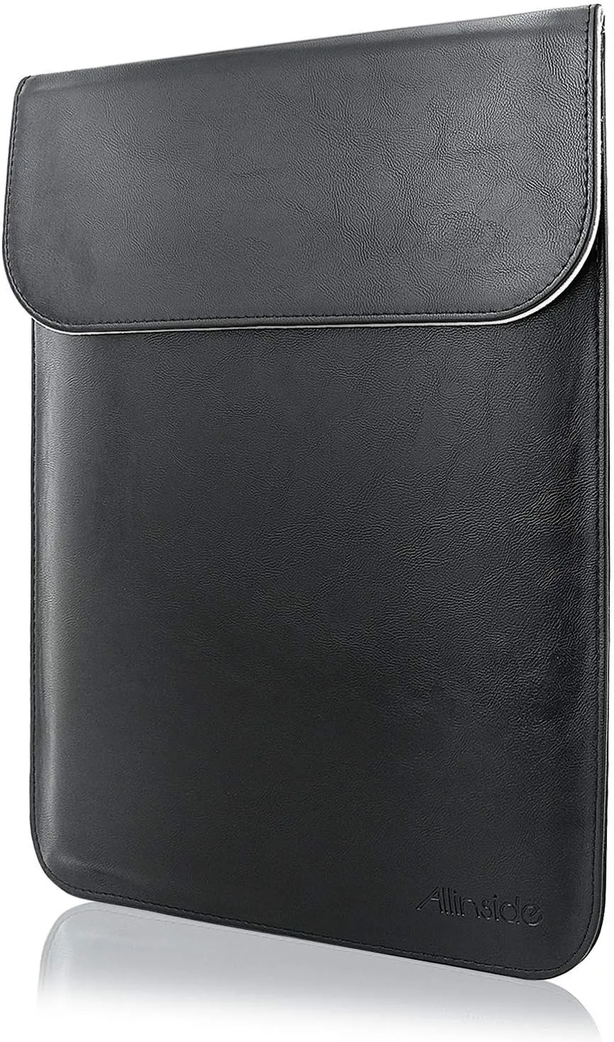 Allinside 13-13.3" Laptop Sleeve Compatible with MacBook Pro 14 2021 M1 (A2442)/ MacBook Air 13 2010-2017/ MacBook Pro 13 2010-2016, PU Leather Laptop Case, Black