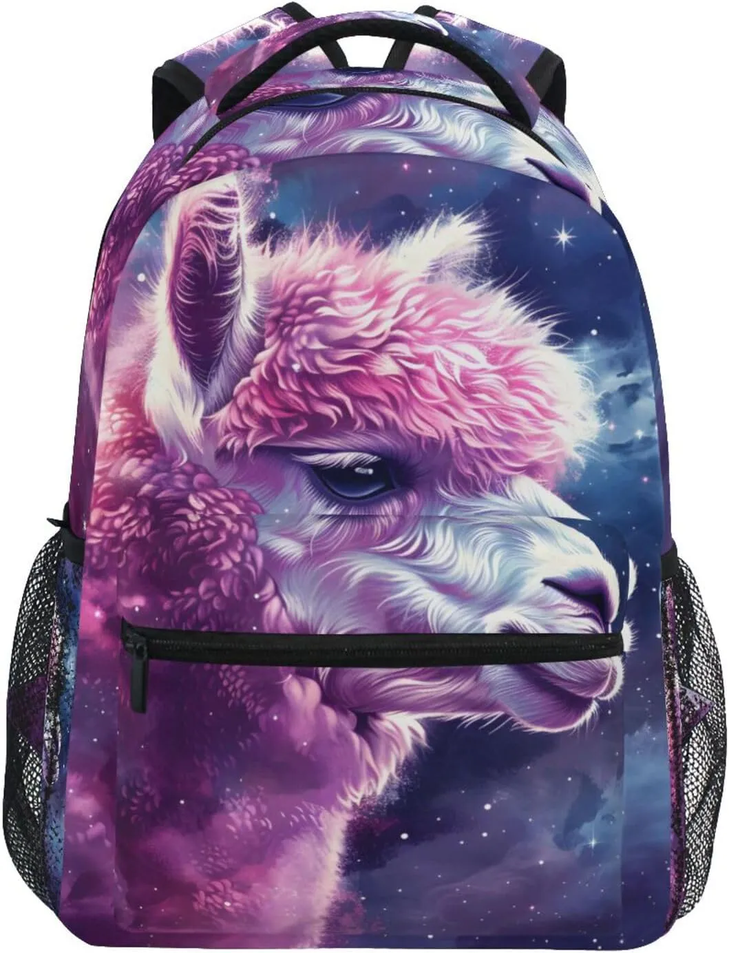 Alpaca Nebula Galaxy Backpack 3rd 4th 5th Grade School Bookbag Travel Laptop Daypack Bag Purse for Boys Girls Teens