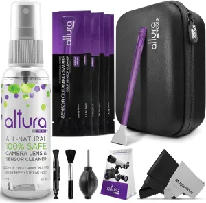 Altura Photo Professional Camera Cleaning Kit for APS-C DSLR & Mirrorless Cameras - Lens and Sensor Cleaner - Includes Case, Spray, Swabs, Blower, Brush, Tissue Paper