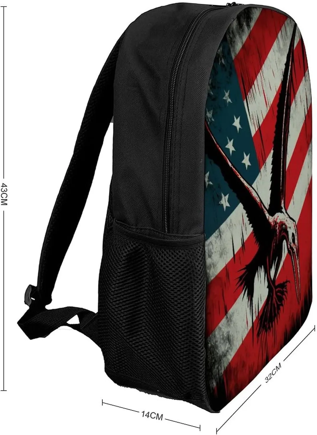 American Flag Backpack with Adjustable Straps, Suitable for Travel Picnics Activities