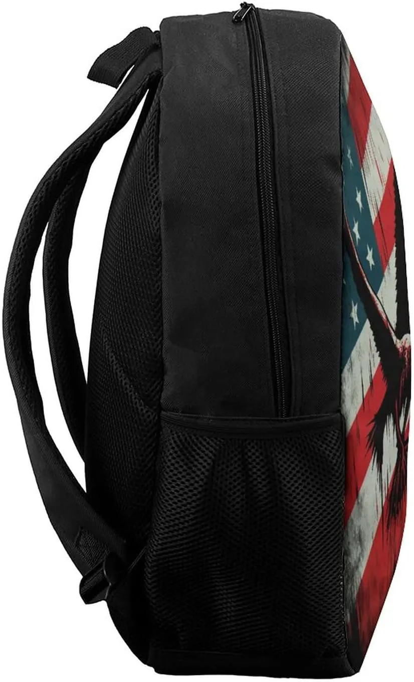 American Flag Backpack with Adjustable Straps, Suitable for Travel Picnics Activities