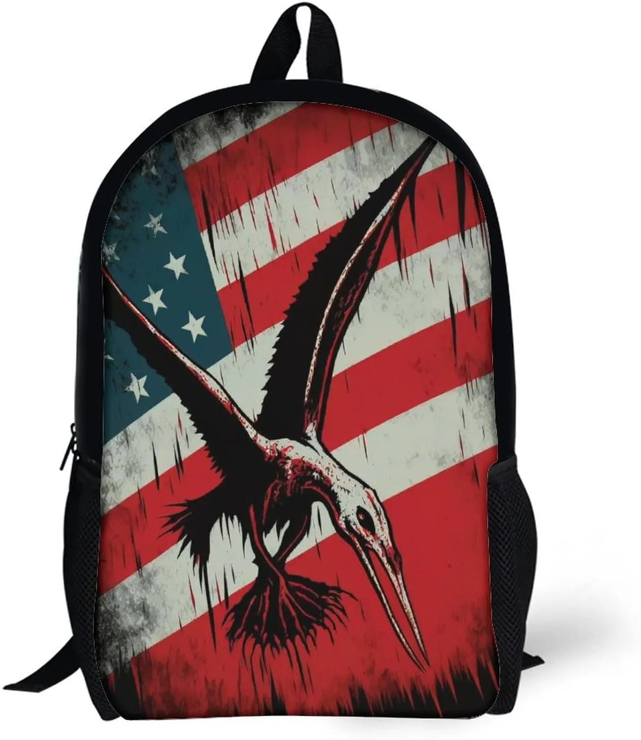 American Flag Backpack with Adjustable Straps, Suitable for Travel Picnics Activities