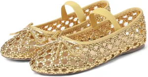 AMINUGAL Raffia Ballet Flats Shoes for Women Dressy Comfortable Woven Straw Women's Flats with Elastic Strap Mesh Flats Bows Raffia Mary Jane Flats Women Ballerina Flats for Women
