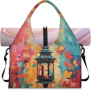 Ancient lantern Women's Yoga Gym Bag - Adjustable shoulder strap with shoe compartment, large gym bag with multiple pockets for yoga mat, gym equipment and travel accessories