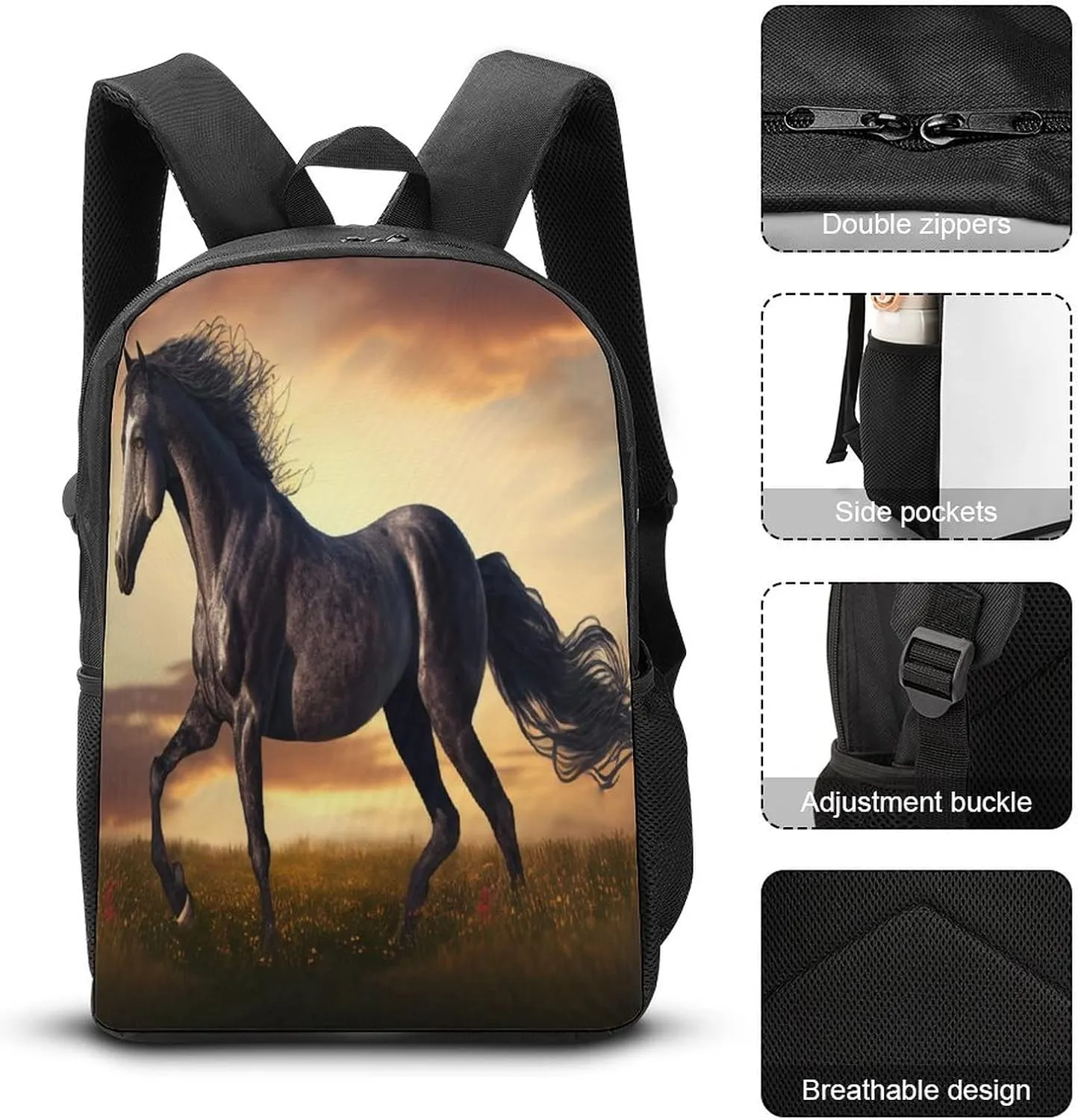 Animal Horse Backpack with Adjustable Straps, Suitable for Travel Picnics Activities