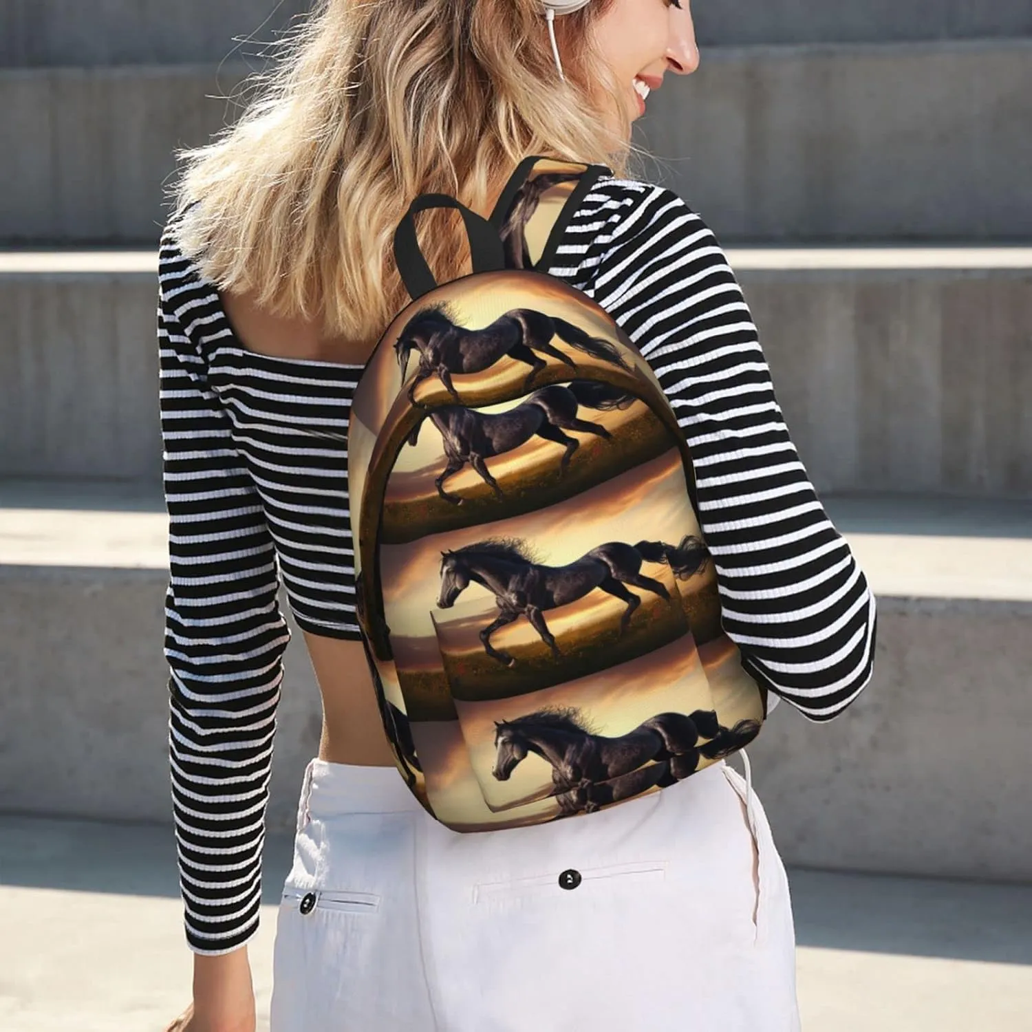 Animal Horse Backpack with Adjustable Straps, Suitable for Travel Picnics Activities