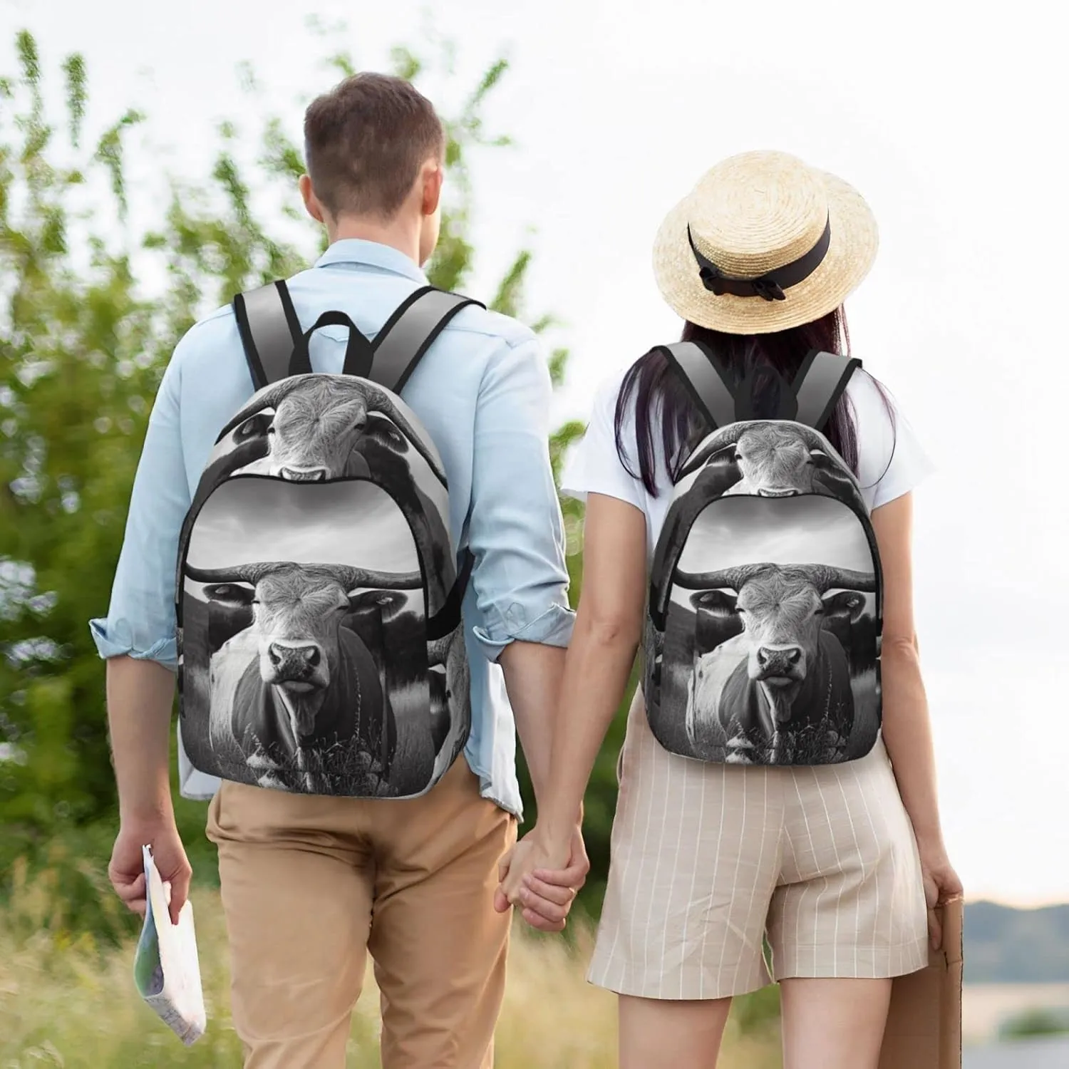 Animal Texas Longhorn Backpack with Adjustable Straps, Suitable for Travel Picnics Activities