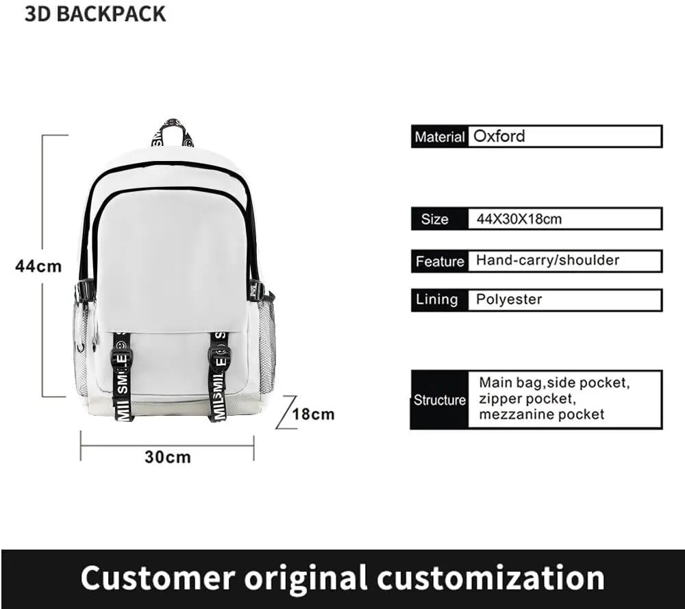 Anime Backpacks Casual Laptop Backpack Travel Bags for Men Women