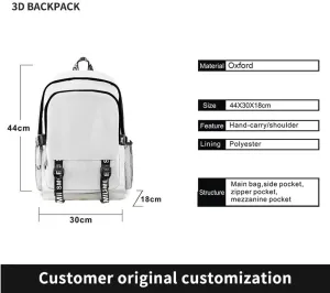 Anime Backpacks Casual Laptop Backpack Travel Bags for Men Women