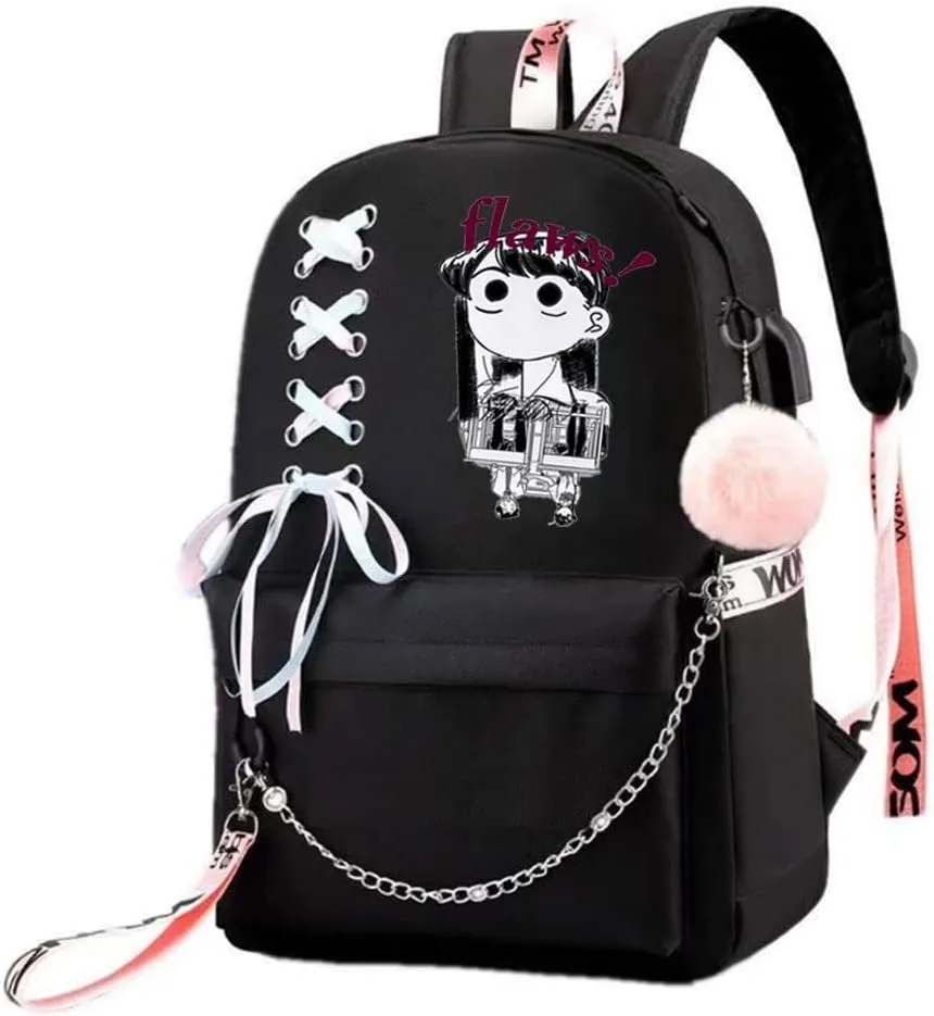 Anime Komi Cant Communicate Komi Shouko Backpack Komi San Excited Cosplay Ribbon Backpack (3)