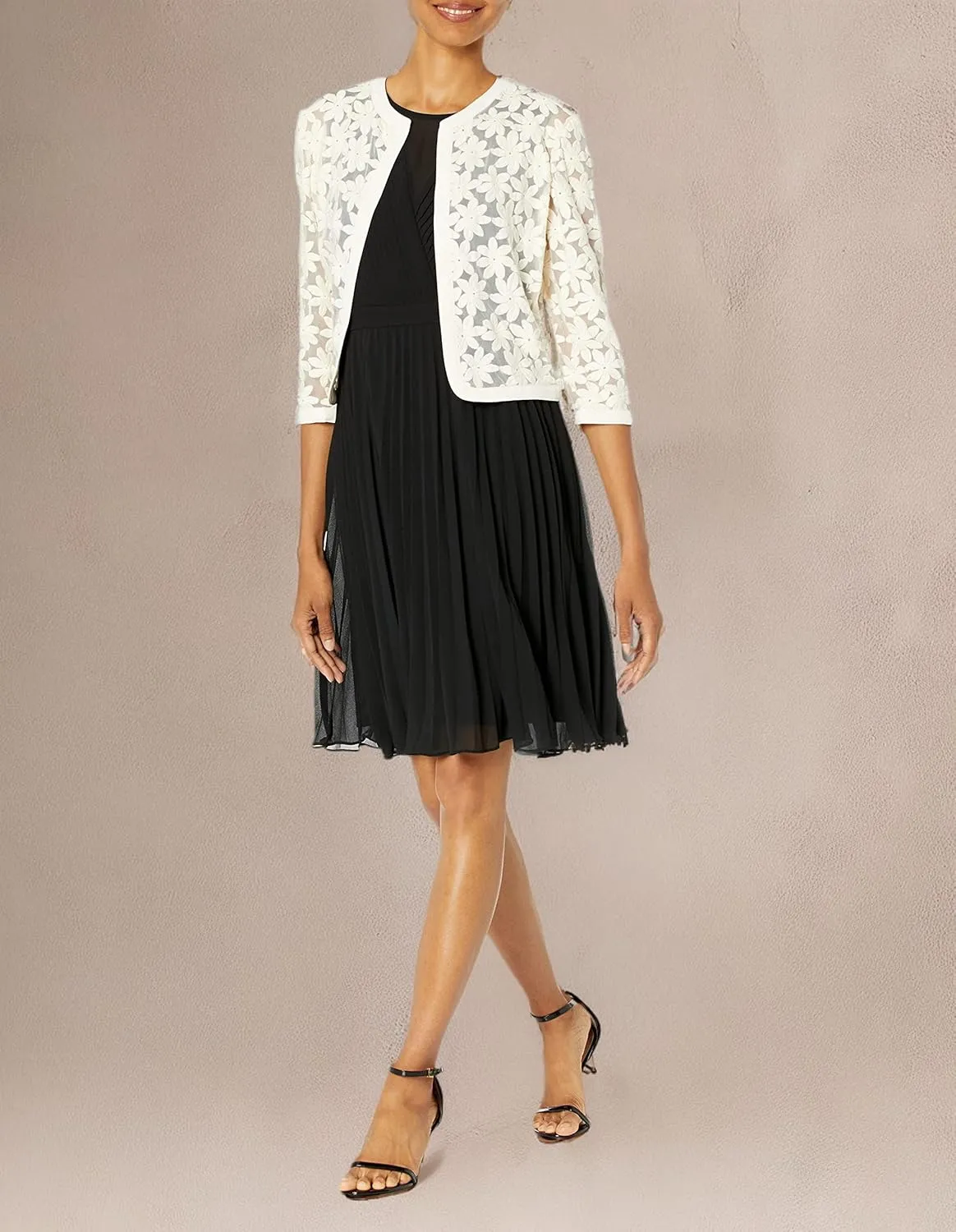 Anne Klein Women's Floral Lace Mesh Cardigan