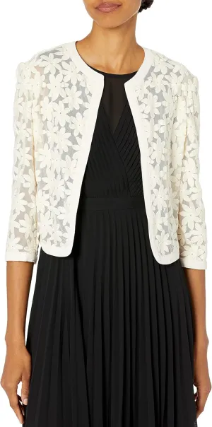 Anne Klein Women's Floral Lace Mesh Cardigan