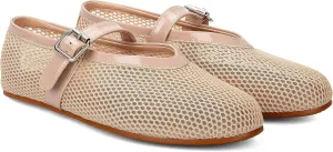 Arqa Women's Rhinestone Ballet Flats Sparkly Crystals Ballerina Shoes Buckled Straps Mesh Mary Jane Flat Casual Low Heels