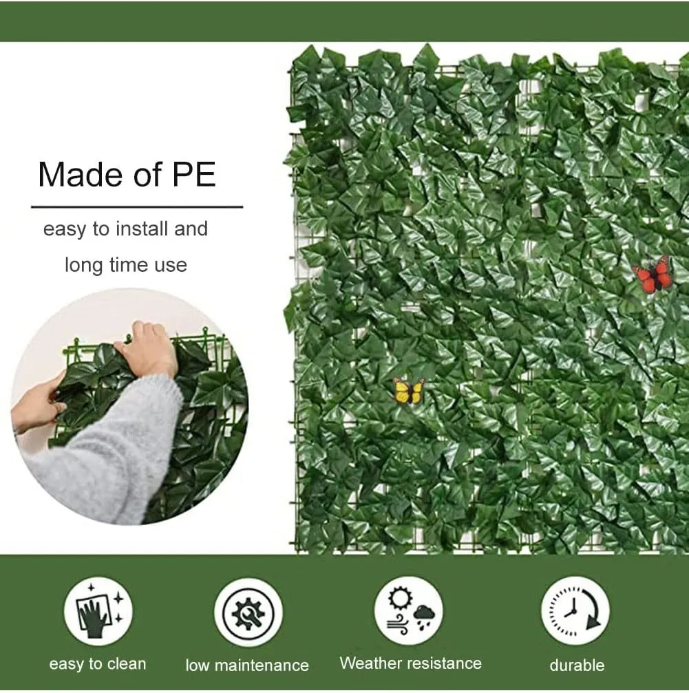 Artificial Ivy Privacy Fence Screen Greenery Wall,Privacy Fence Panels for Outside Patio,can be Trimmed, Privacy Fence Screening Outdoor(Size:1x4m/3.28x13.12ft)