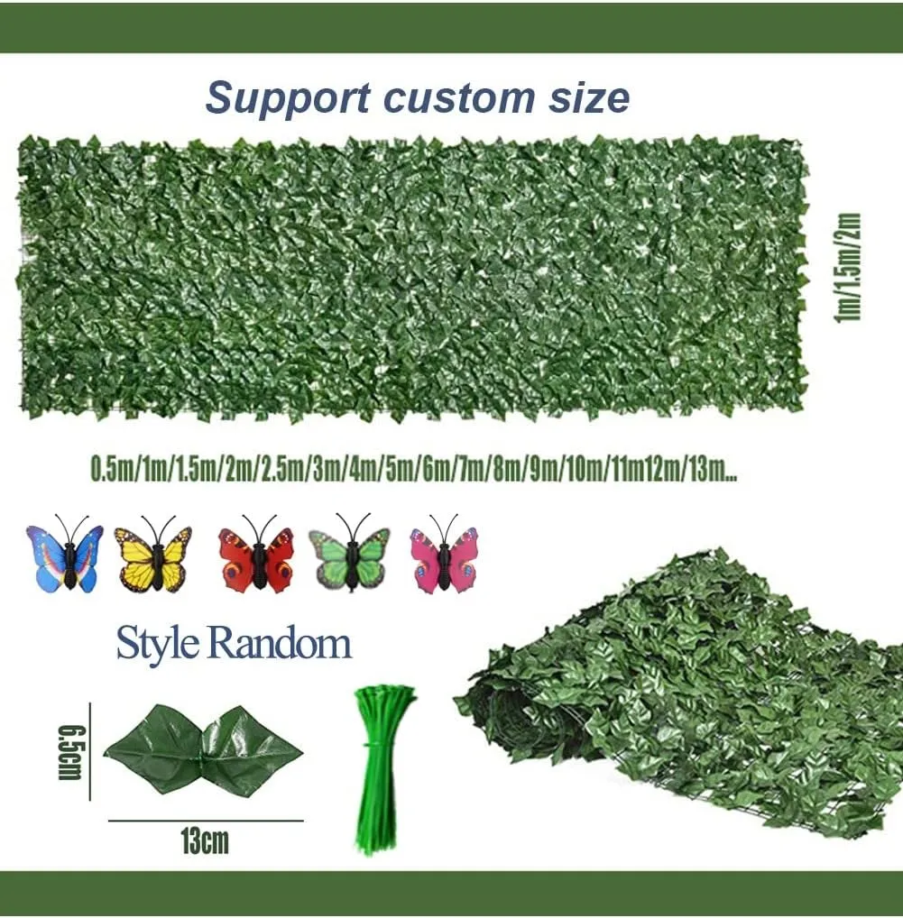 Artificial Ivy Privacy Fence Screen Greenery Wall,Privacy Fence Panels for Outside Patio,can be Trimmed, Privacy Fence Screening Outdoor(Size:1x4m/3.28x13.12ft)
