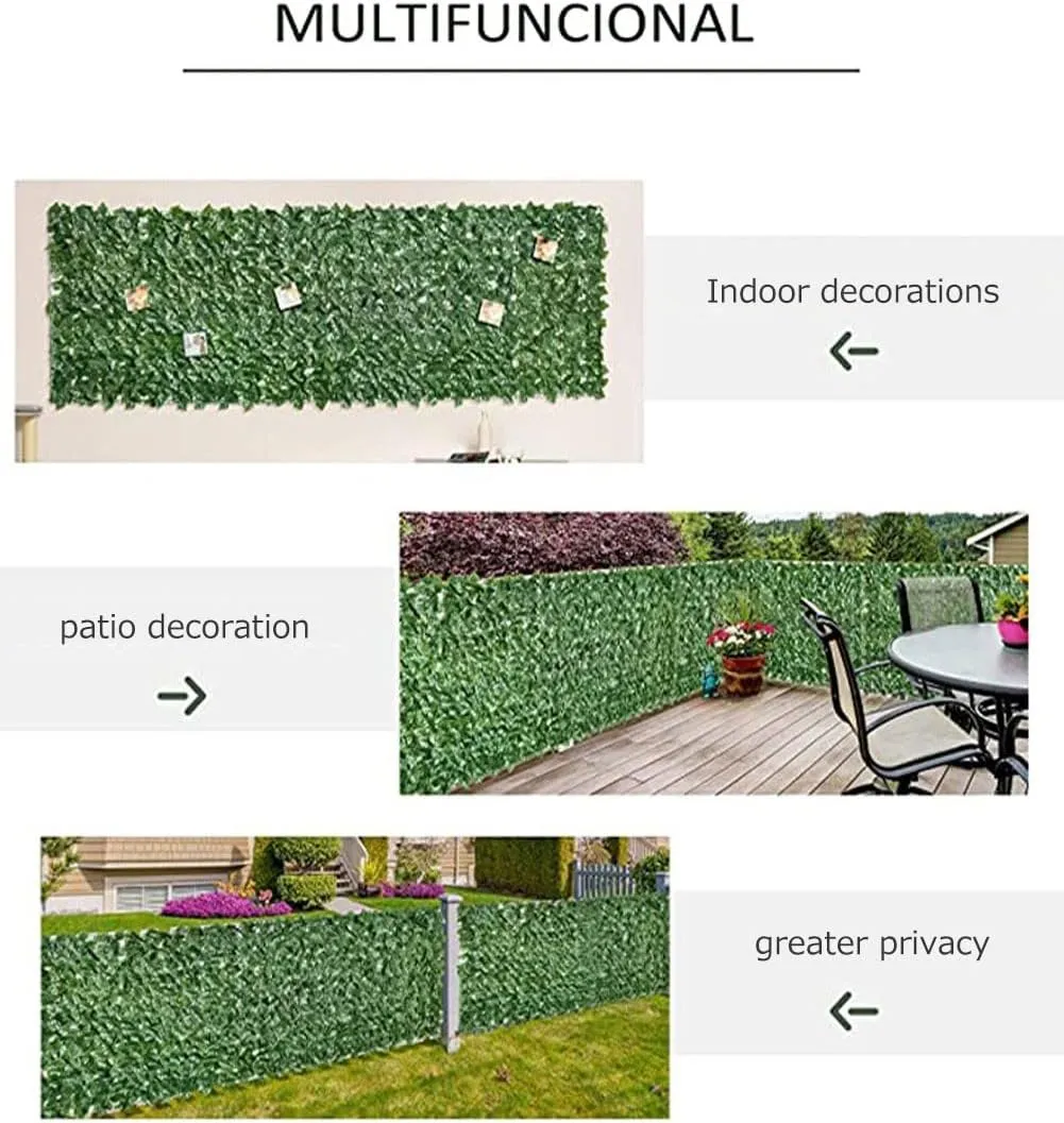 Artificial Ivy Privacy Fence Screen Greenery Wall,Privacy Fence Panels for Outside Patio,can be Trimmed, Privacy Fence Screening Outdoor(Size:1x4m/3.28x13.12ft)