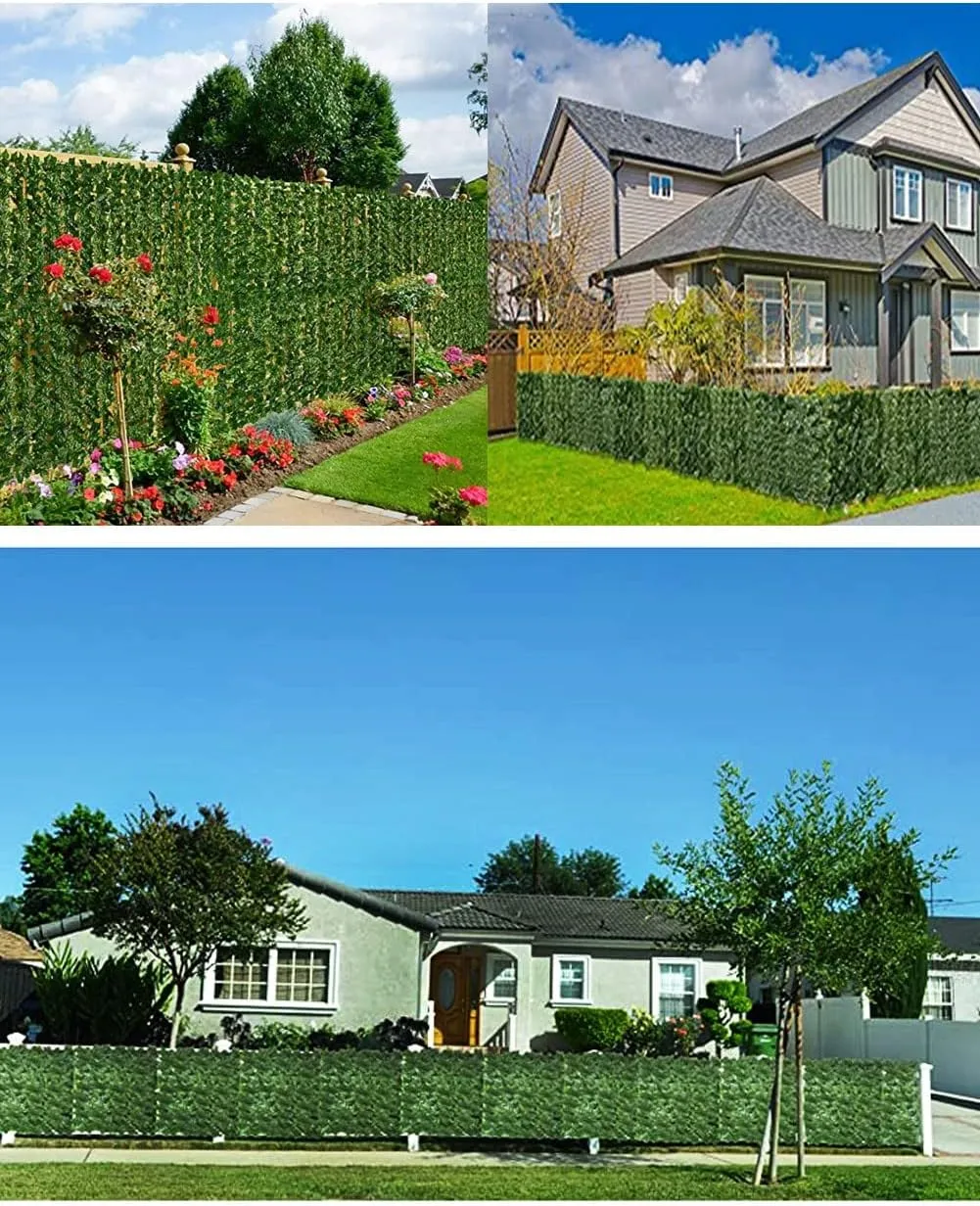 Artificial Ivy Privacy Fence Screen Greenery Wall,Privacy Fence Panels for Outside Patio,can be Trimmed, Privacy Fence Screening Outdoor(Size:1x4m/3.28x13.12ft)