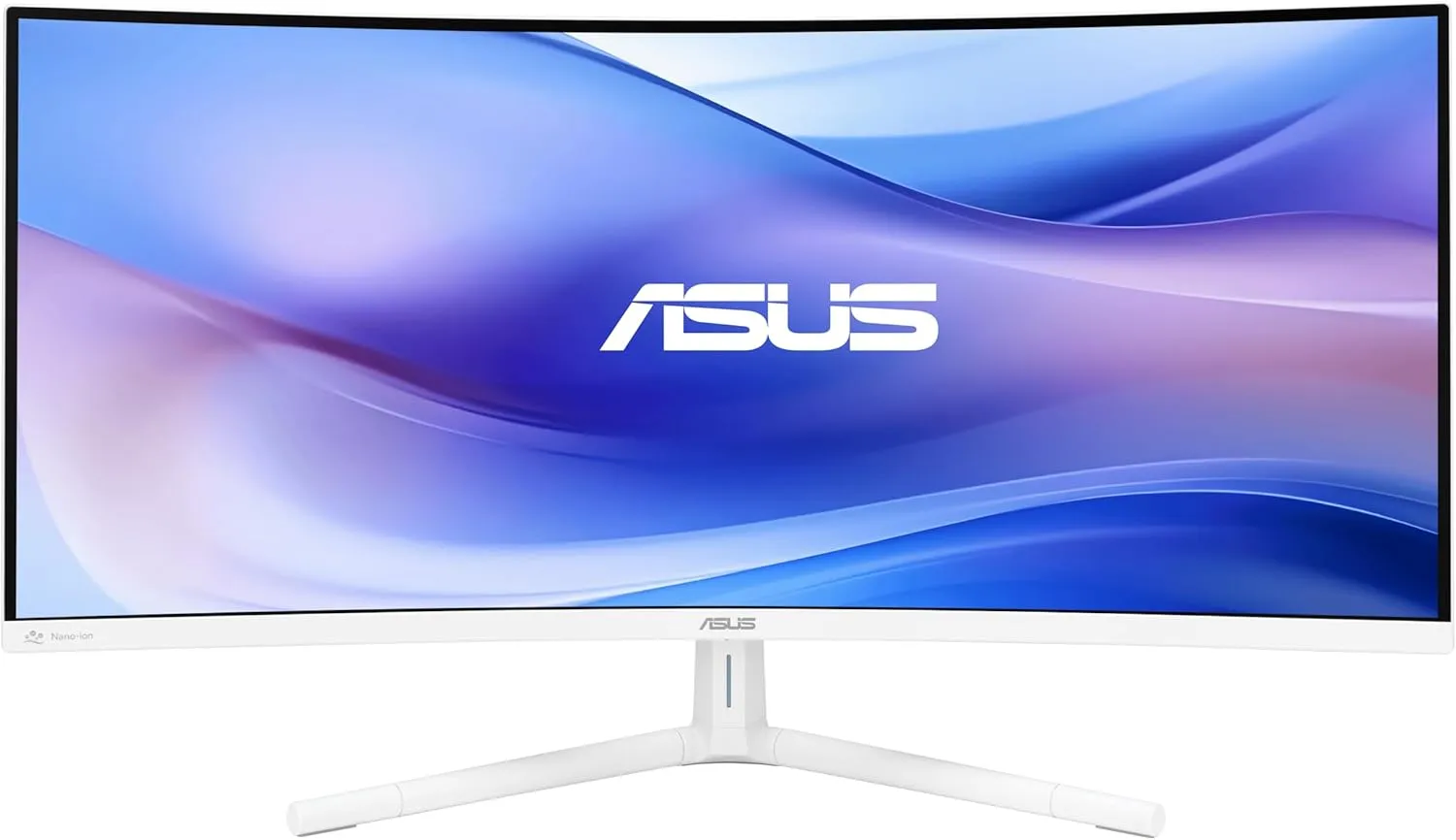 ASUS 34” Ultra-Wide Curved Eye Care Monitor (VU34WCIP-W) – WQHD (3440x1440), 1500R Curvature, Frameless, 100Hz, Nano-ion, SmoothMotion, Eye Care Plus, USB-C PD 65W, Speakers, 3 yr Warranty