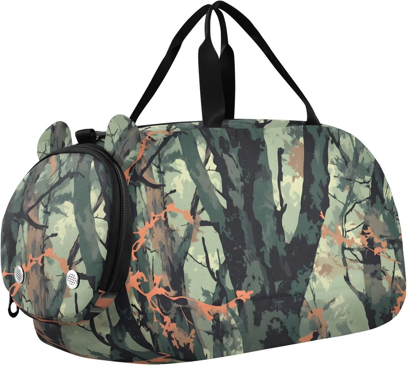 Autumn Old Trees Illustration Youth Sports Duffel Bag with Ventilated Shoe Compartment|All-Season Lightweight Travel Gym Bag for Girls & Boys|Water-Resistant Gear Bag