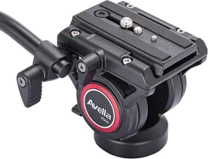 Avella Video Tripod Fluid Head with Quick Release Plate, Lightweight Heavy Duty Compatible with Manfrotto,Max Load 13.2lb/6kg for Video Canon Nikon Sony Olympus Panasonic DSLR Camera, V504