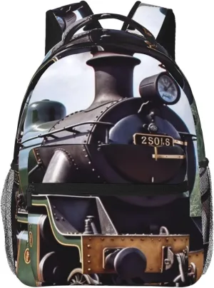 Backpack Casual Daypack for Men Women Steam Locomotive Train Laptop Backpack Lightweight Travel Bag Shoulder Bag for Work Hiking