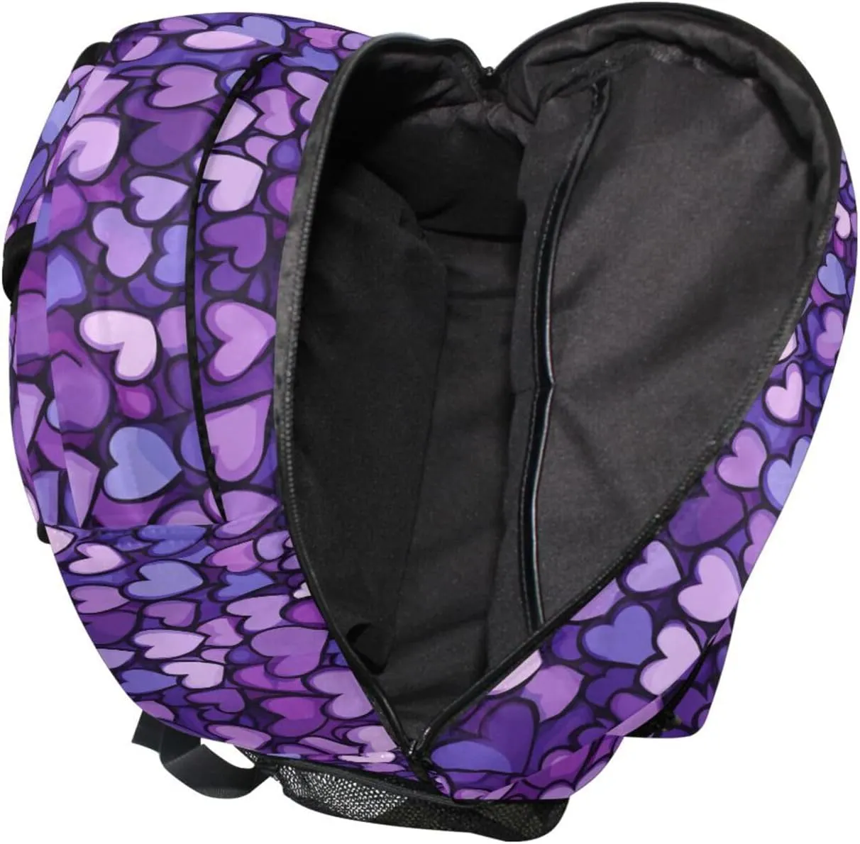 Backpack for Men and Women Waterproof Laptop Bookbag with Chest Strap for Business Work College Travel Trip Purple Heart Day National Flag