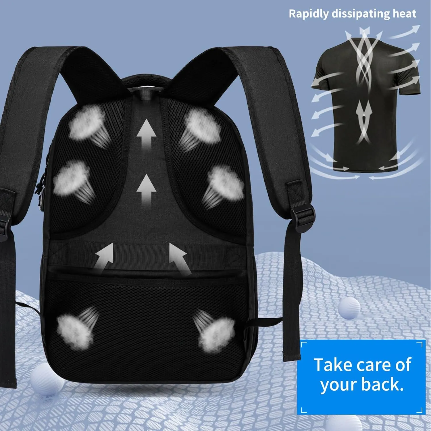 Backpack for Men Women, Large School Backpack, Sturdy Travel Laptop Backpack with USB Charging Port Fits 17.3 inch Notebook, Water Resistant College Backpack for Travel Business