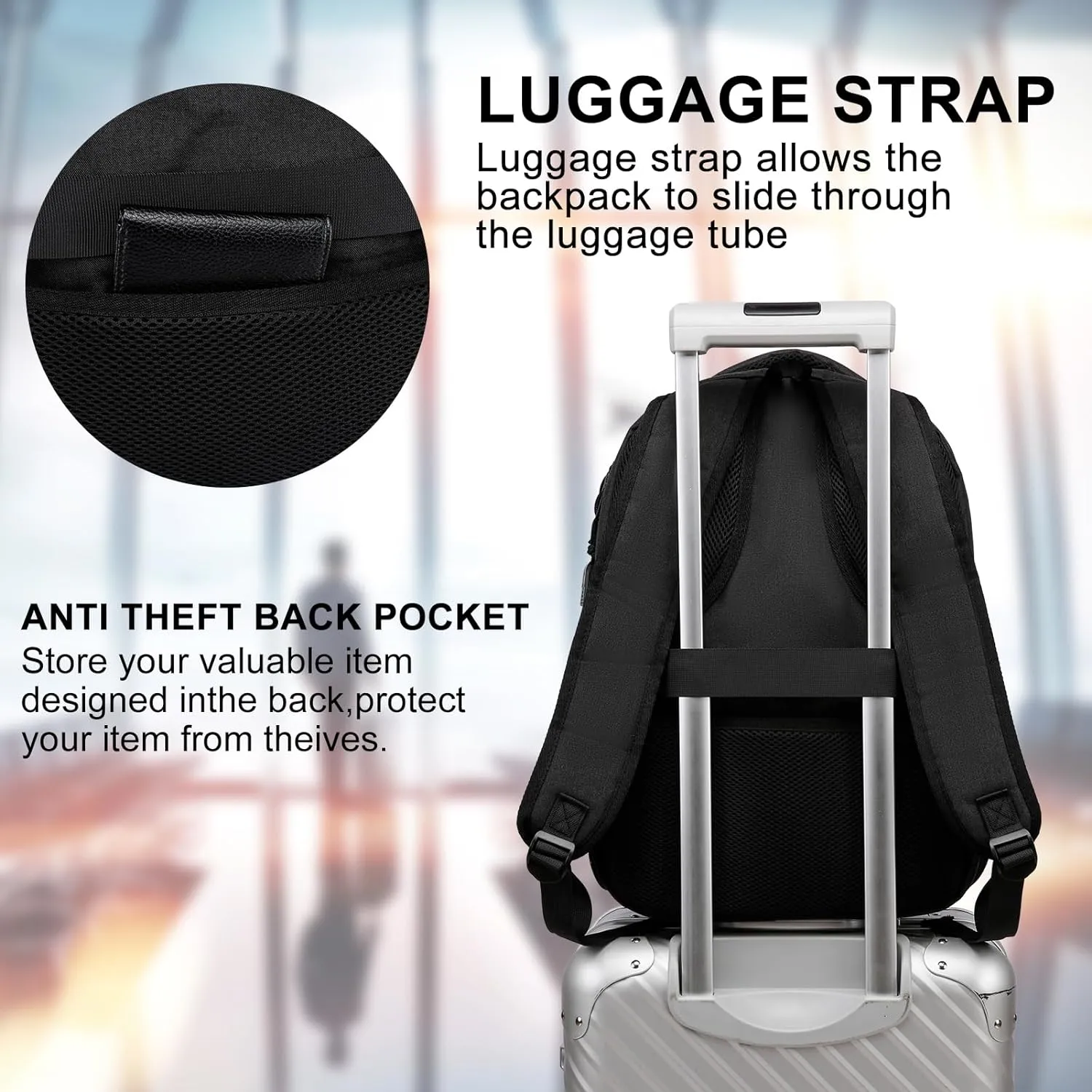 Backpack for Men Women, Large School Backpack, Sturdy Travel Laptop Backpack with USB Charging Port Fits 17.3 inch Notebook, Water Resistant College Backpack for Travel Business