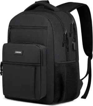 Backpack for Men Women, Large School Backpack, Sturdy Travel Laptop Backpack with USB Charging Port Fits 17.3 inch Notebook, Water Resistant College Backpack for Travel Business