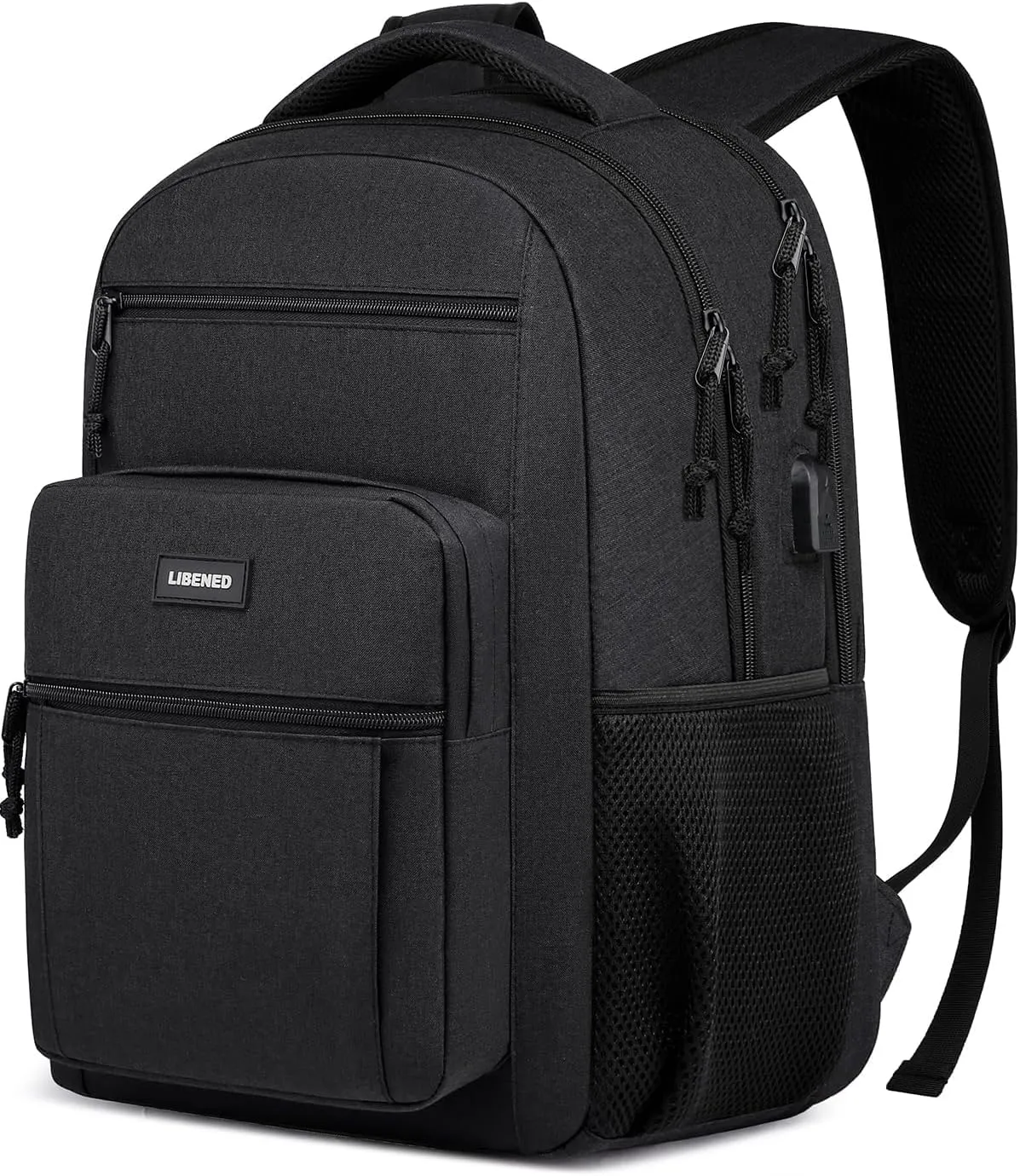 Backpack for Men Women, Large School Backpack, Sturdy Travel Laptop Backpack with USB Charging Port Fits 17.3 inch Notebook, Water Resistant College Backpack for Travel Business