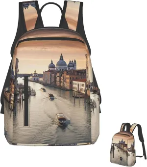 Backpack Grand Canal Travel Casual Laptop Backpack Adjustable Hiking Daypack for Men Women
