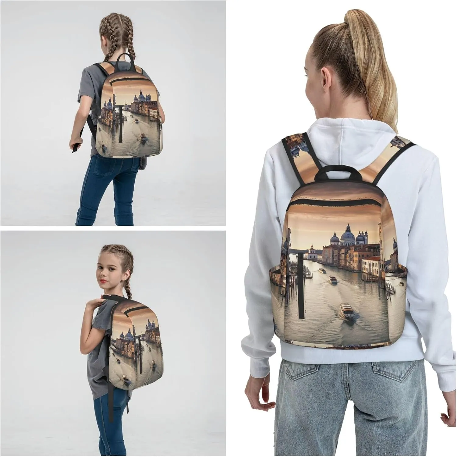 Backpack Grand Canal Travel Casual Laptop Backpack Adjustable Hiking Daypack for Men Women