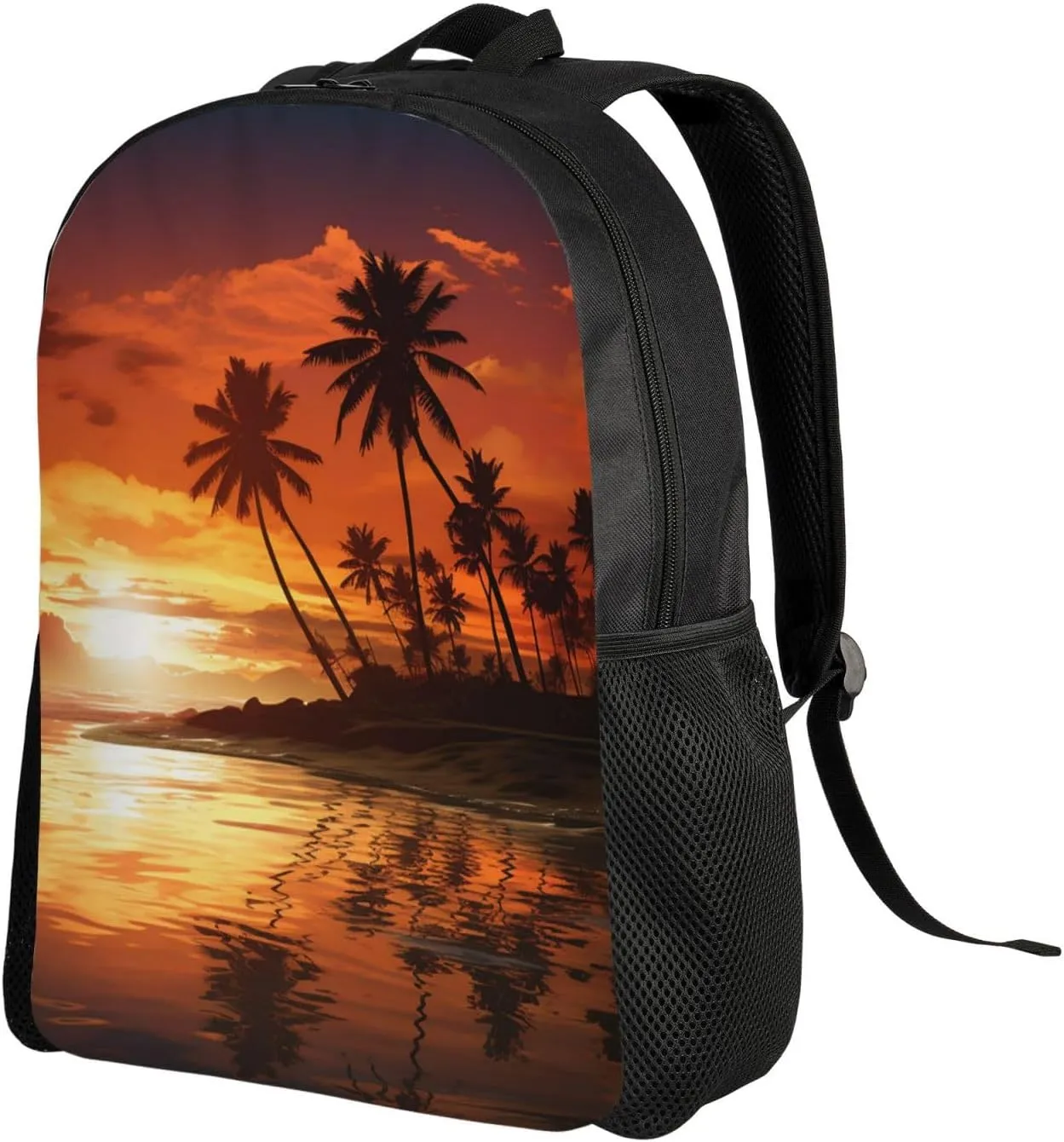 Backpack Palm Tree Sunset Travel Casual Laptop Backpack Waterproof Hiking Daypack For Men Women