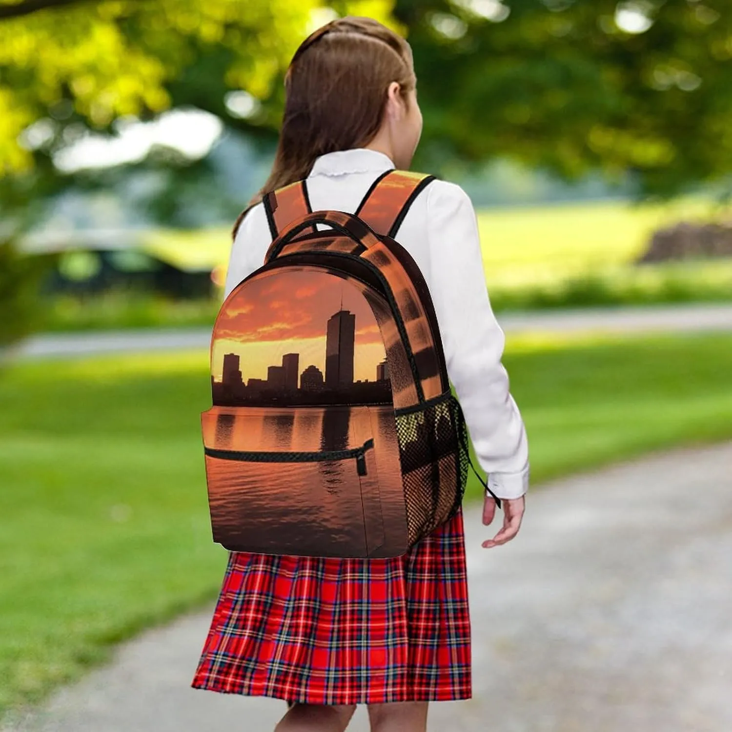 Backpacks Boston Charles River City Skyline Sunset Travel Bag Laptop Backpack Casual Daypack for Weekender Business Hiking