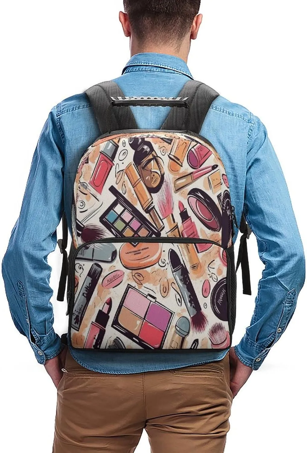 Backpacks Cosmetic And Makeup Theme Pattern Travel Bag Business Work Laptop Backpack