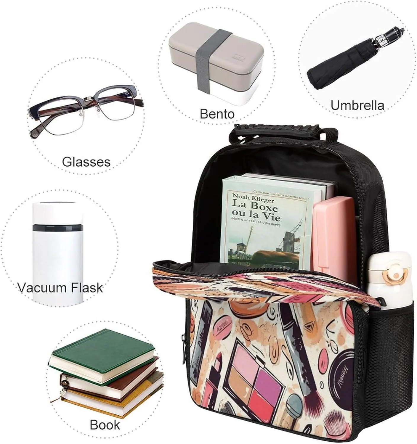 Backpacks Cosmetic And Makeup Theme Pattern Travel Bag Business Work Laptop Backpack