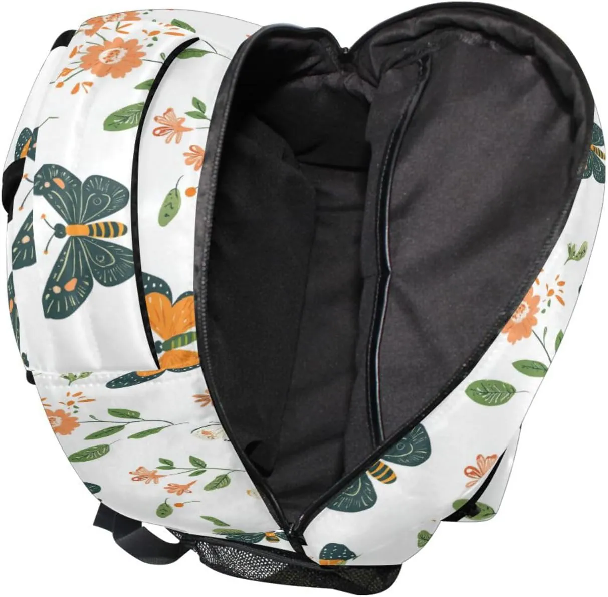 Backpacks for Men and Women Waterproof Laptop Bookbag with Chest Strap for Travel Trip Cartoon Cute Butterfly White