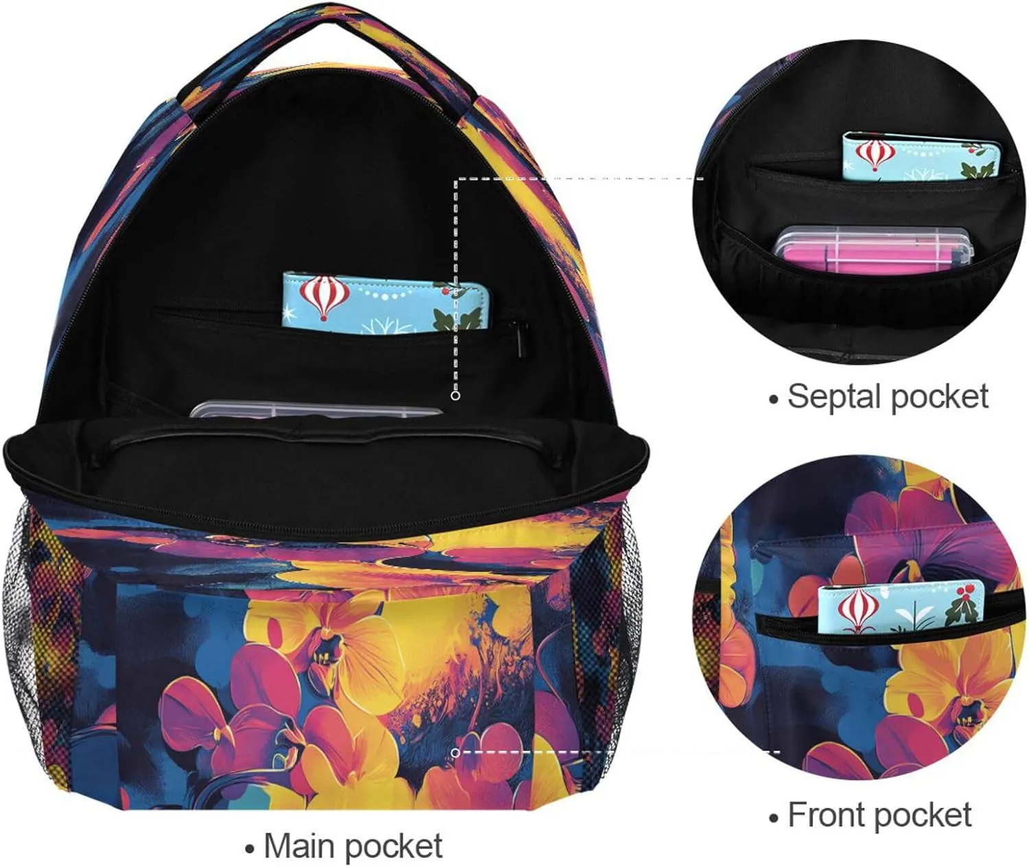 Backpacks for Unisex Adult Waterproof Stylish Travel Bags with Chest Strap Gift Men & Women Meat Loaf Surrealism Style