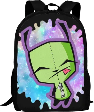 Backpacks Invader Anime Zim Adjustable Laptop Backpack Double Shoulder Bag for Women Men Climbing Shopping Work