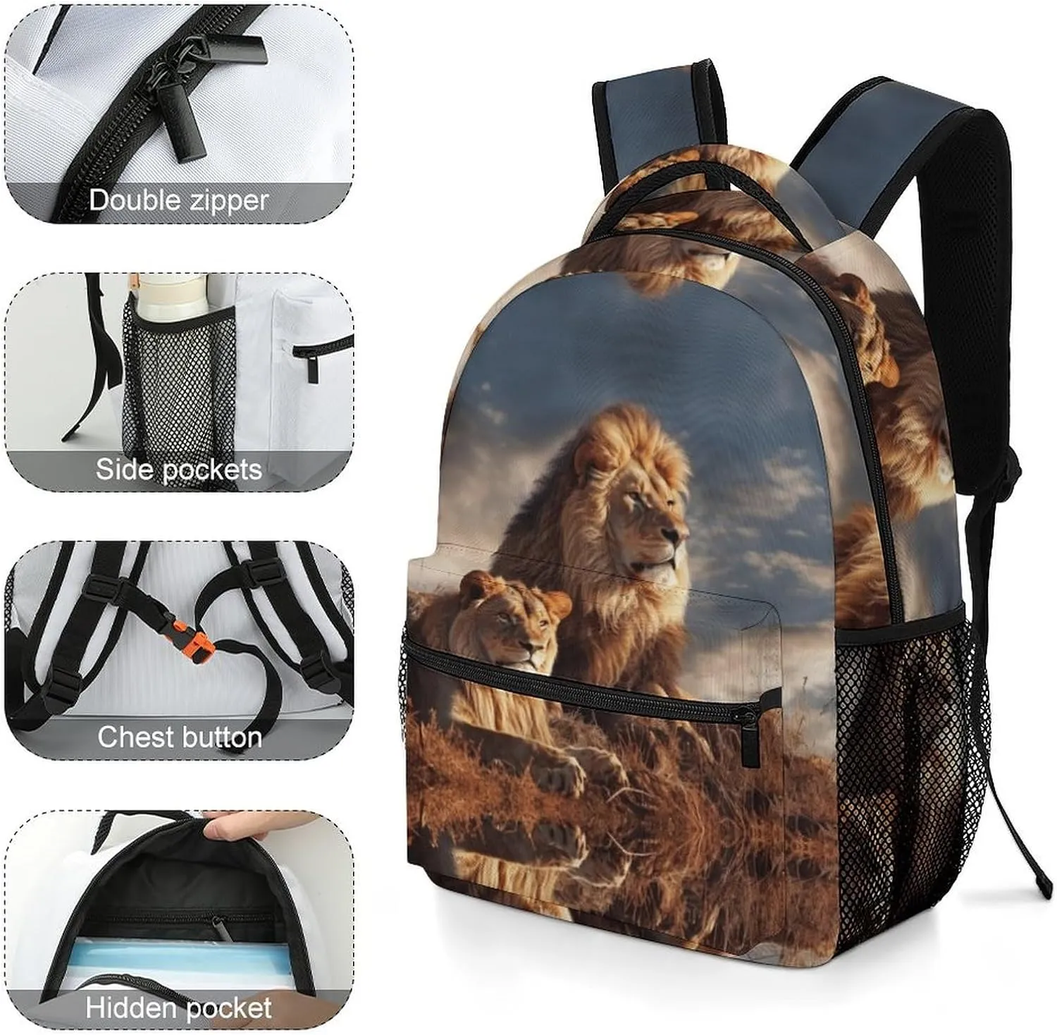 Backpacks Two Lions Travel Bag Laptop Backpack Casual Daypack for Weekender Business Hiking