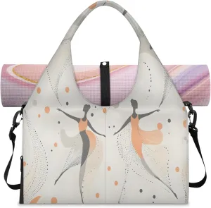 Ballet Girl Women's Yoga Gym Bag - Adjustable shoulder strap with shoe compartment, large gym bag with multiple pockets for yoga mat, gym equipment and travel accessories