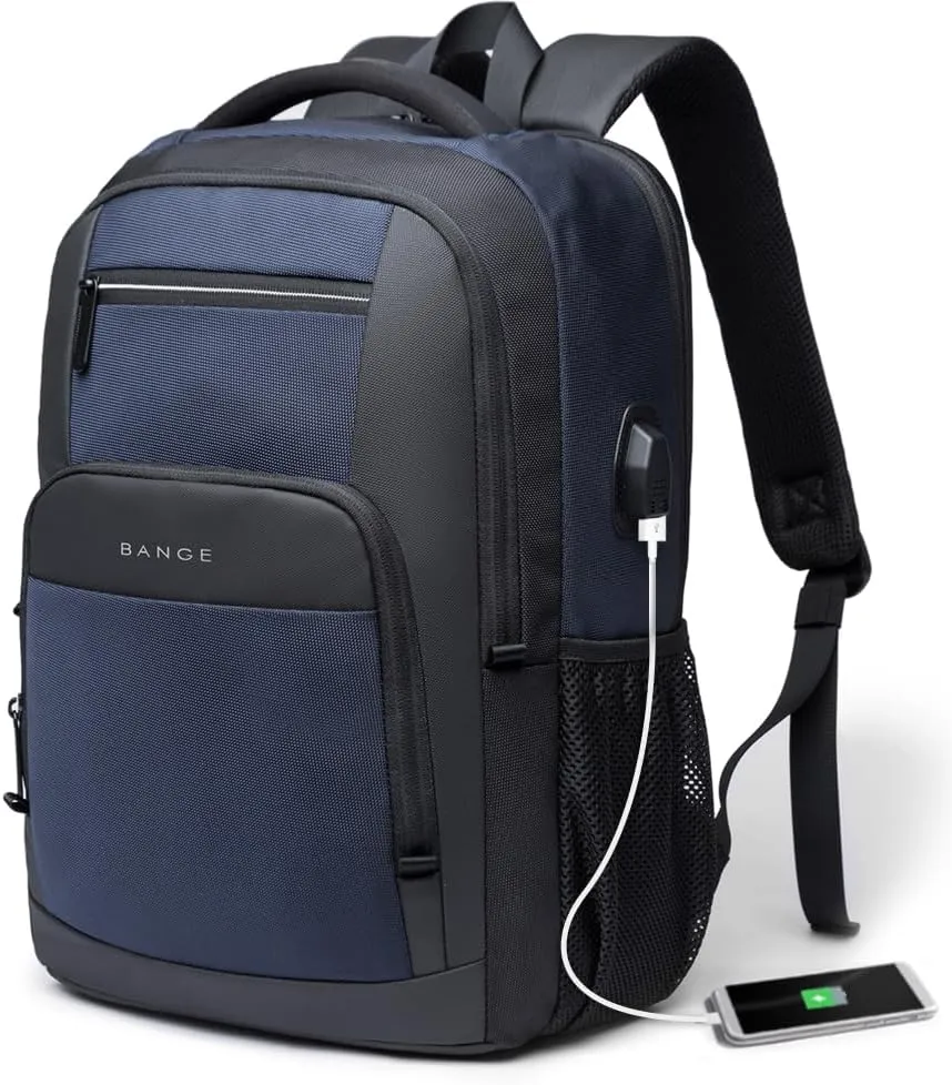 BANGE Travel Laptop Backpack with USB charge port can fit 15.6 Inch laptop for Men and Women