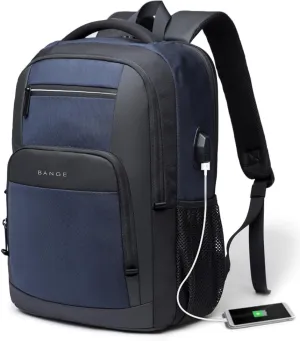BANGE Travel Laptop Backpack with USB charge port can fit 15.6 Inch laptop for Men and Women