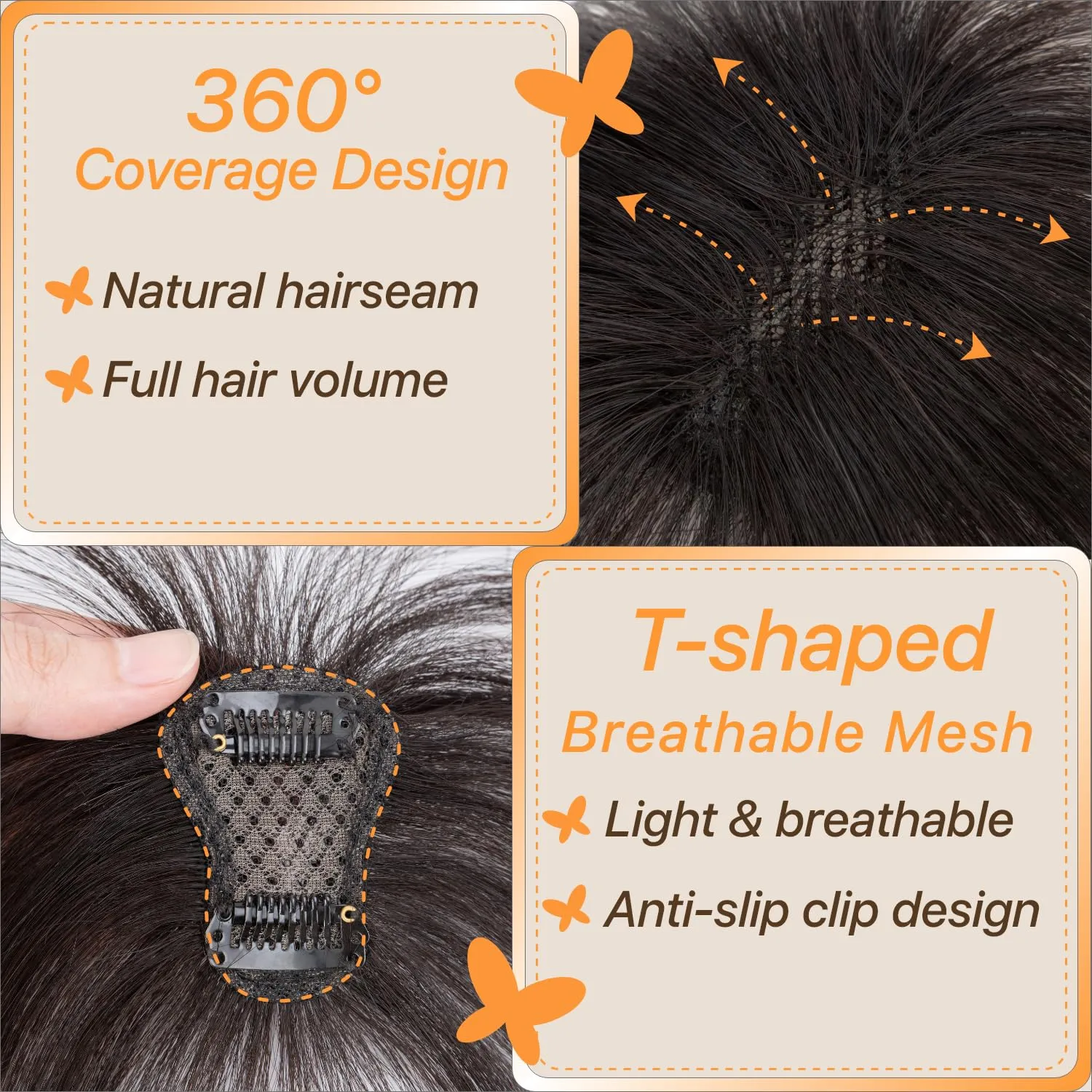 Bangs Hair Clip Human Hair, 100% Remy Human Hair, No Tangle & Smooth, 4x6 3D Wispy Bangs, 10g #02 Dark Brown