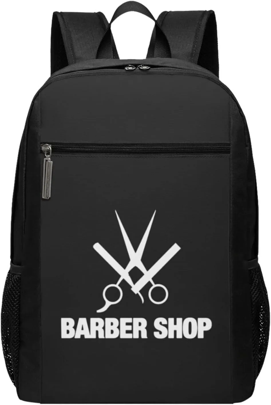 Barber Shop Travel Laptop Backpack, Business Anti Theft Slim Sturdy Laptops Backpacks, College Computer Bag Gift for Men & Women Fits 17 Inch Notebook,Black