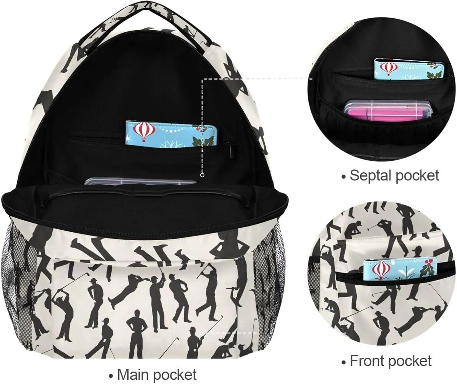 Baseball Player Backpack for School Student Laptop Travel School Bag for Boys Girls Daypack