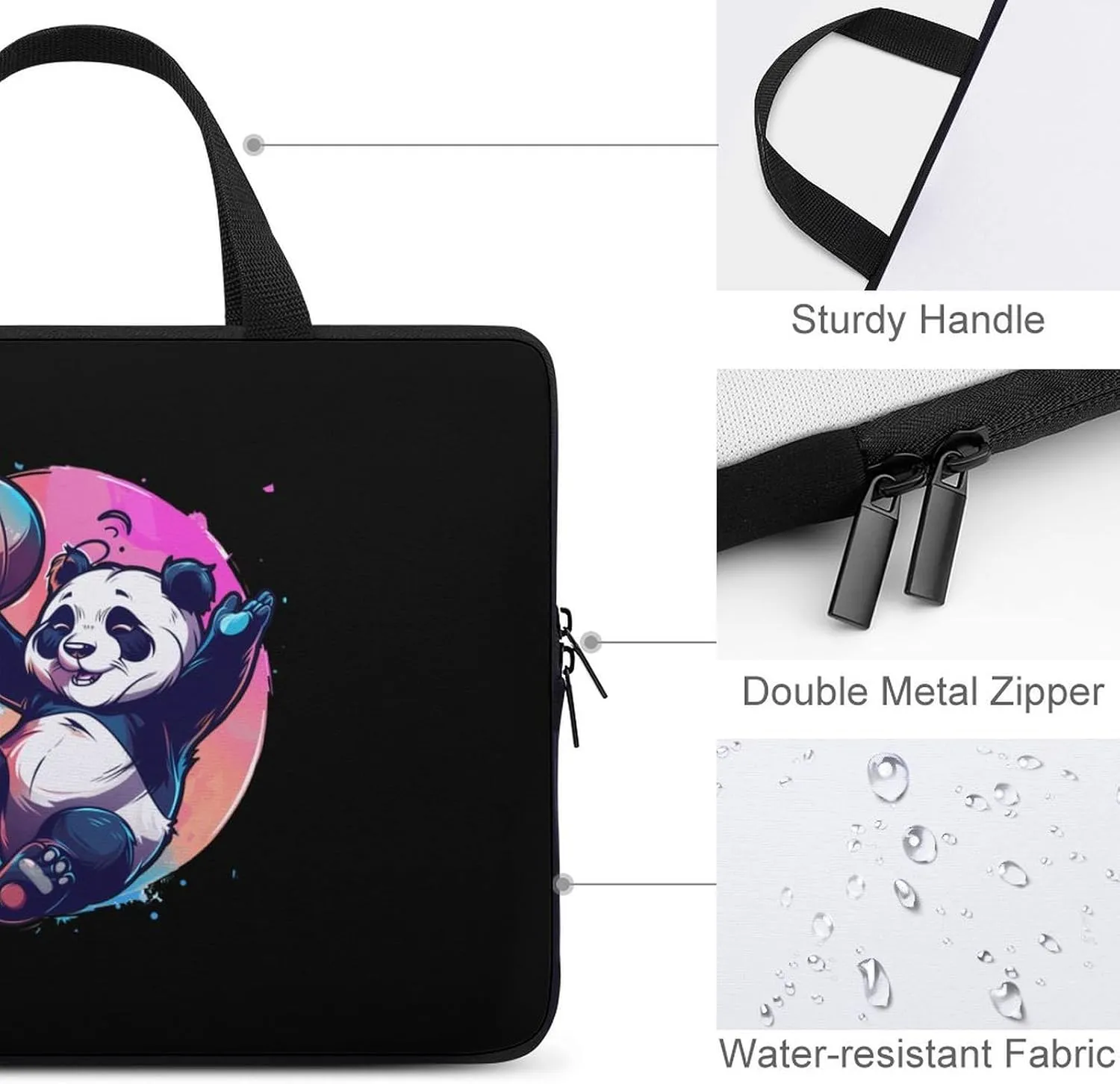Basketball Panda Slam Dunk Laptop Case Laptop Bag Laptop Sleeve with Handle Computer Case Carrying Cover 15inch