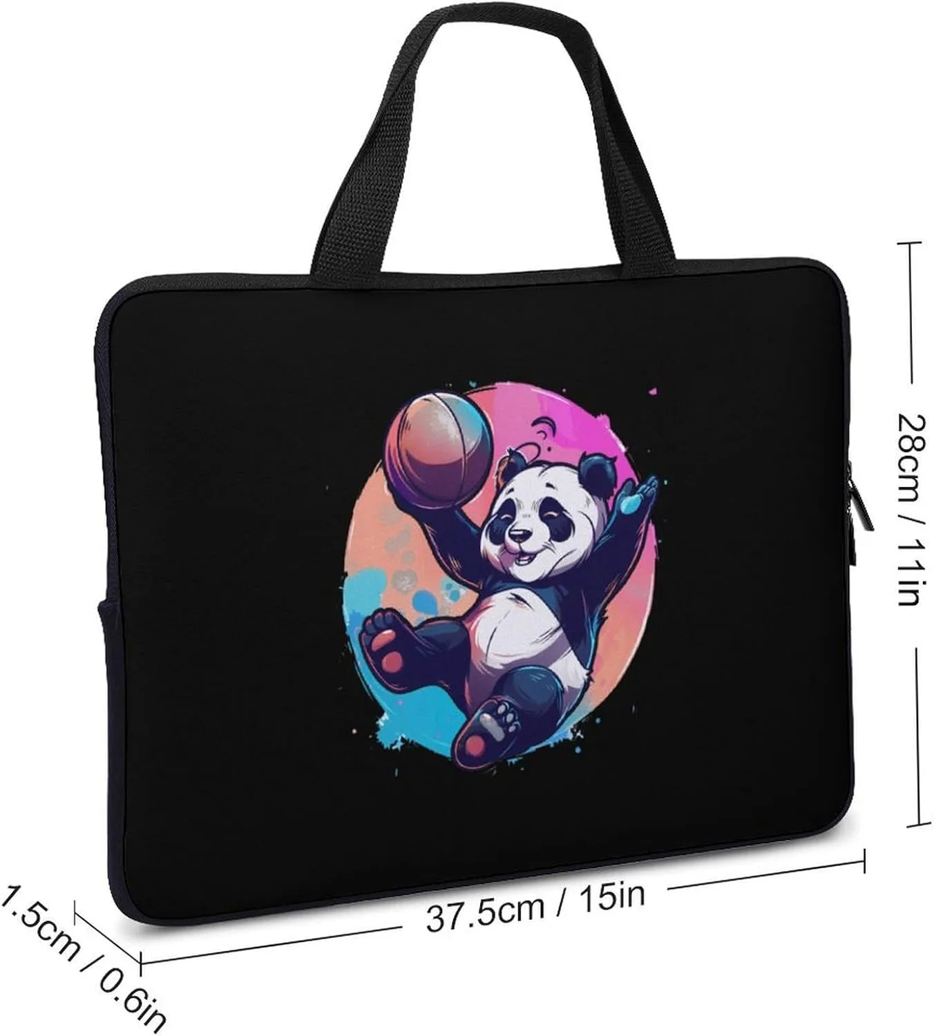 Basketball Panda Slam Dunk Laptop Case Laptop Bag Laptop Sleeve with Handle Computer Case Carrying Cover 15inch